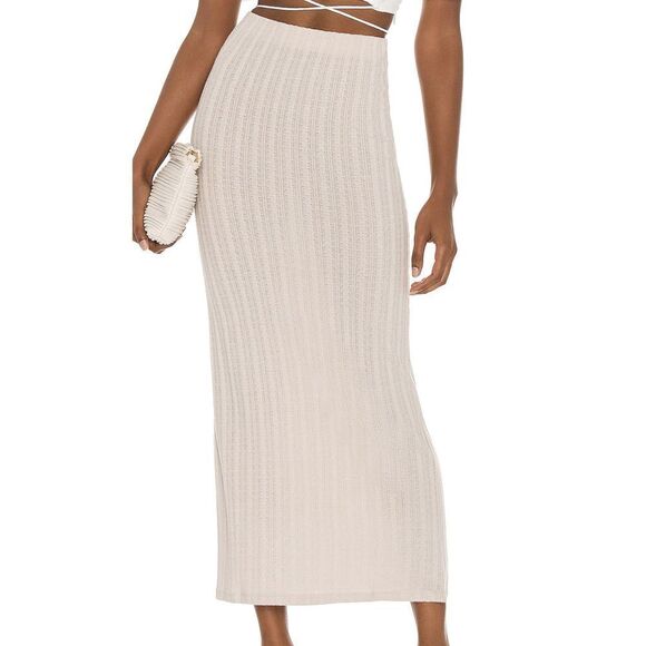 L'Academie Women’s Roe Skirt in Oatmeal Cream Sz S